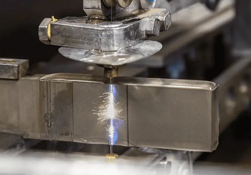 wire cutting for injection mold through-holes